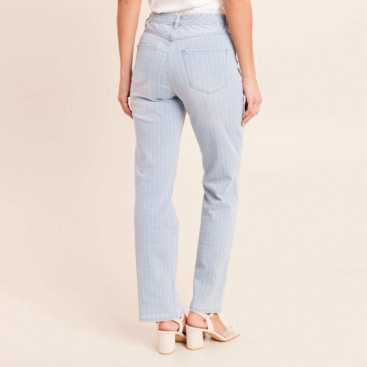 Jean coupe droite taille standard blanc femme