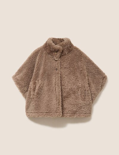 Poncho taupe femme