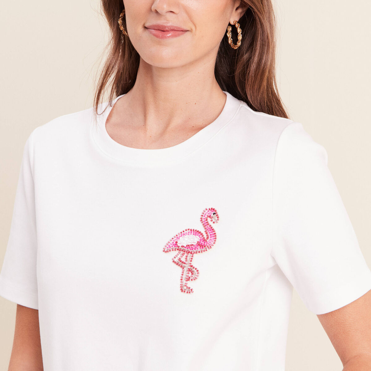 T-shirt manches courtes blanc femme