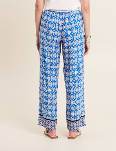 Pantalon flou bleu femme