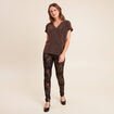 Pantalon ajust&eacute; noir femme