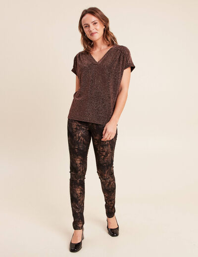Pantalon ajust&eacute; noir femme