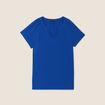 Blouse manches courtes bleu electrique femme