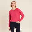 Pull manches longues rose framboise femme