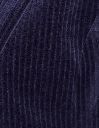 Veste tailleur velours bleu marine femme