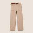 Pantalon cargo taille haute sable femme