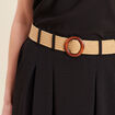 Jupe longue &eacute;vas&eacute;e ceintur&eacute;e noir femme