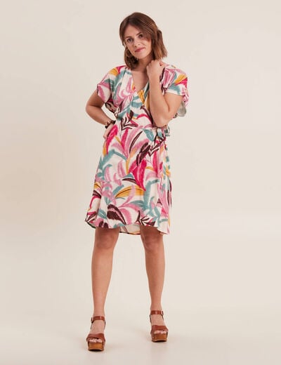 Robe portefeuille rose femme