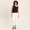 T-shirt col b&eacute;nitier noir femme