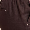 Pantalon flou ceinturé marron foncé femme