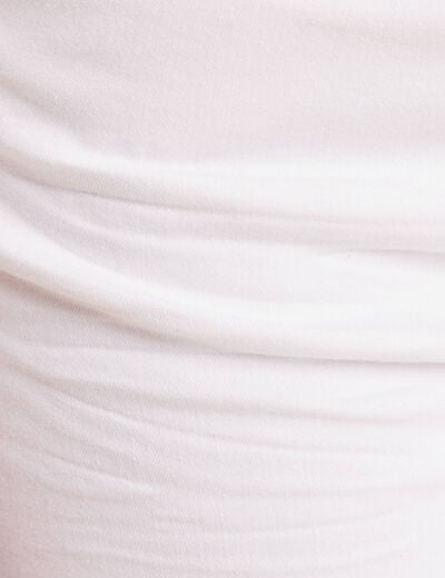 Short droit en jean blanc femme