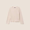 Pull manches longues col rond brillant couleur or femme