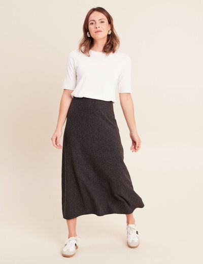 Jupe taille standard gris fonc&eacute; femme