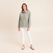 Chemise ample en velours milleraie vert clair femme