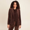Veste tailleur velours marron femme