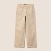 Jean large 7/8ème taille haute denim beige femme