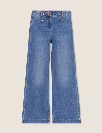 Jean large à pont denim stone femme
