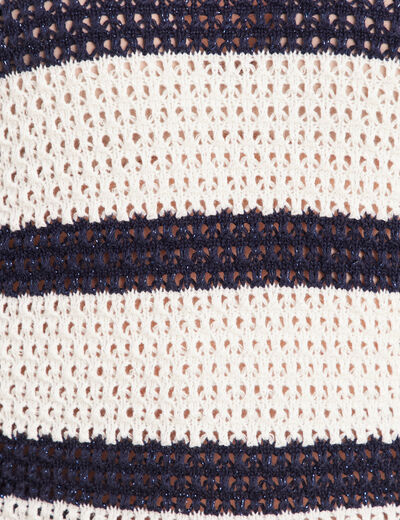 Pull manches longues ajouré ecru femme