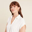 Blouse manches courtes ecru femme