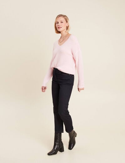 Pull manches longues rose femme