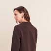 veste cintr&eacute;e doubl&eacute;e avec capuche marron fonc&eacute; femme