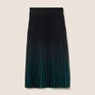 Jupe midi patineuse pliss&eacute;e vert fonc&eacute; femme