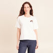 T-shirt avec print et broderie sequins ecru femme