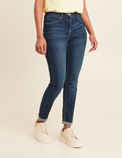 Jeans ajusté taille standard 7/8ème denim brut femme