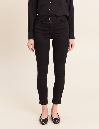 Jean coupe ajust&eacute;e 7/8&egrave;me noir femme