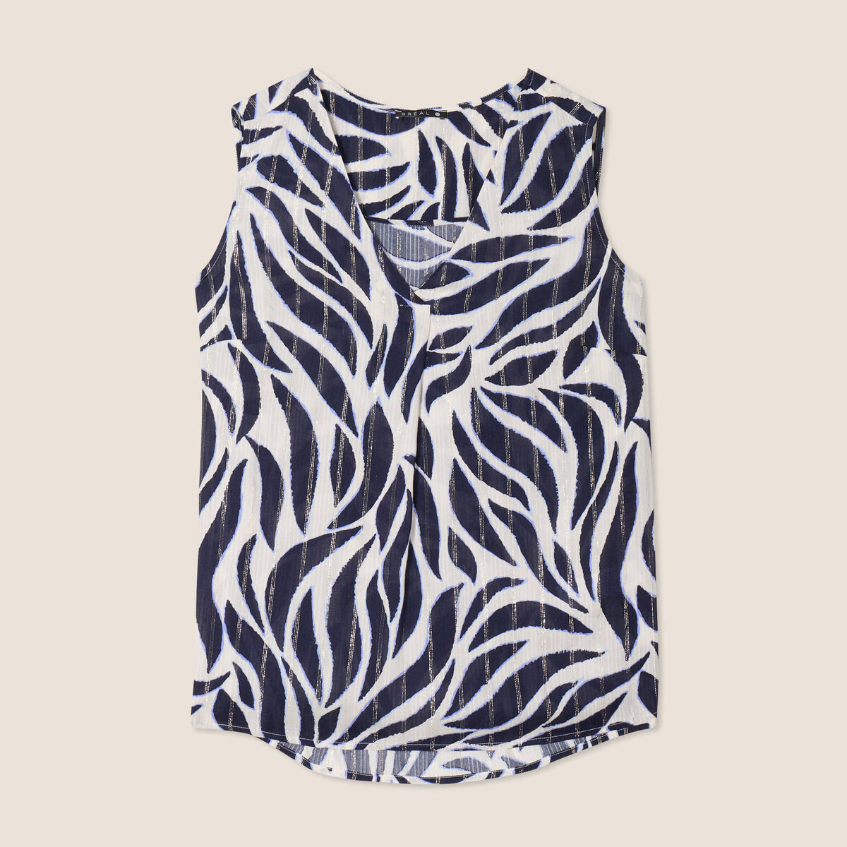 Blouse sans manches bleu foncé femme