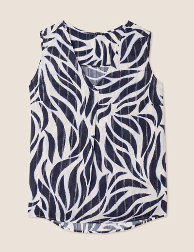 Blouse sans manches bleu foncé femme