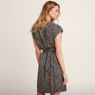 Robe droite zippée ceinturée noir femme