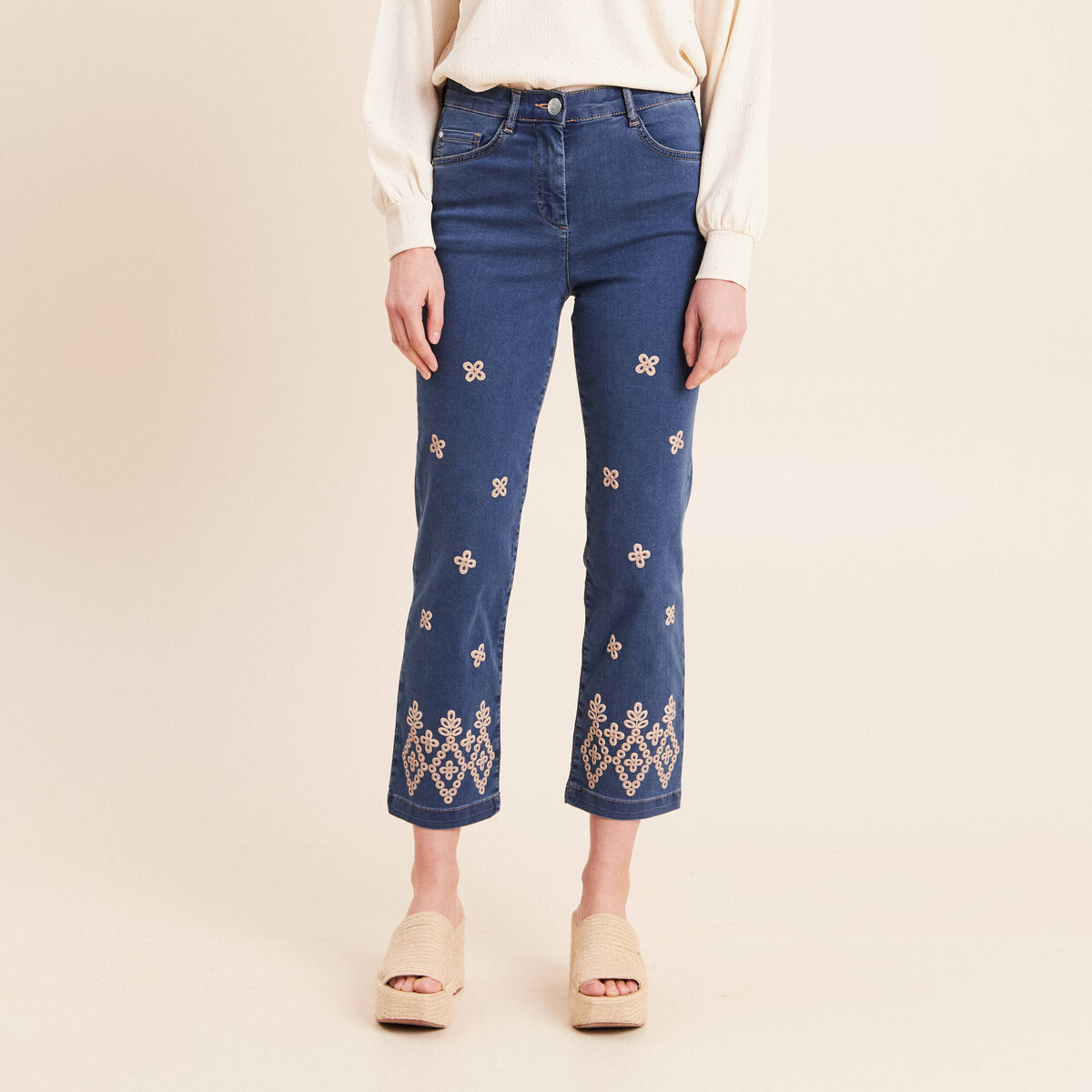Pantalon magique Le L&eacute;ger coupe droite bleu femme