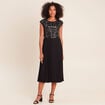 Robe midi &eacute;vas&eacute;e gris fonc&eacute; femme
