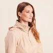 Parka droite ceintur&eacute;e beige femme