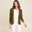 Gilet manches longues vert olive femme
