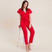 Combinaison pantalon droite rouge femme