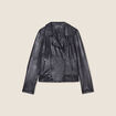 Veste esprit motard zipp&eacute;e noir femme