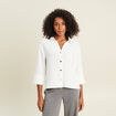 Chemise col chemise manches 3/4 ecru femme