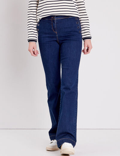 Jean bootcut taille haute denim stone femme