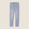 Jeans ajusté taille standard 7/8ème denim baby bleu femme