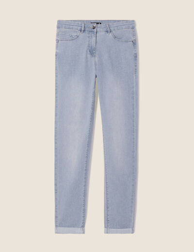 Jeans ajusté taille standard 7/8ème denim baby bleu femme