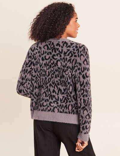 Pull col rond gris femme