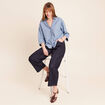 Chemise ample manches 3/4 col chemise denim double stone femme