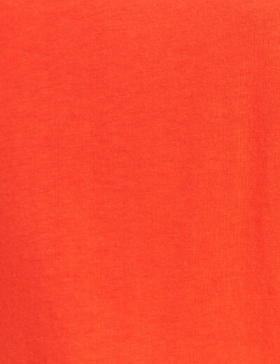 T-shirt manches courtes brodé orange foncé femme