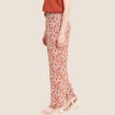 Pantalon large taille haute orange femme