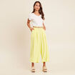 Pantalon jupe-culotte large jaune clair femme