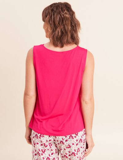 D&eacute;bardeur sans manches rose fushia femme