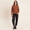 Pull col rond marron fonc&eacute; femme