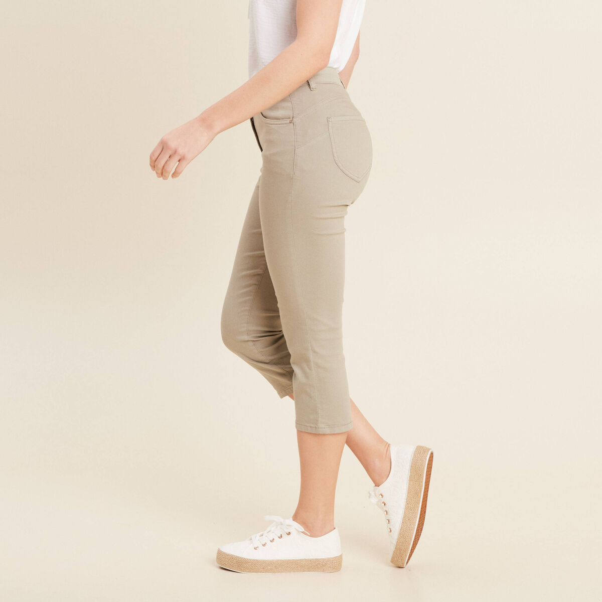 Pantacourt magique Le L&eacute;ger coupe droite vert clair femme